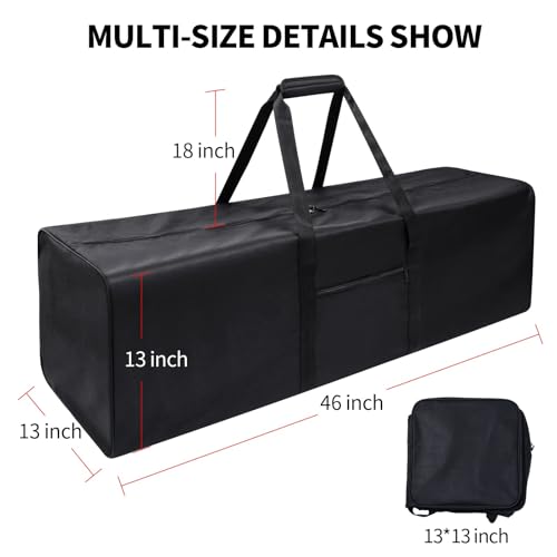 Urbanstand 46 inch Foldable Duffel Lock Zipper Travel Camp, Black 2Pack - color: Black, size: 46 Inch