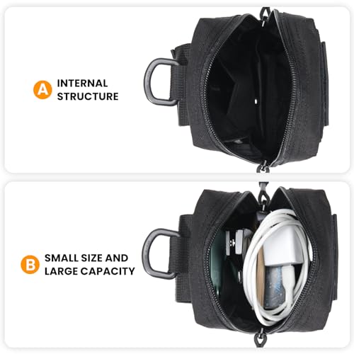 EXCELLENT ELITE SPANKER Tactical MOLLE Pouch EDC Utility Pouches Gadget Organizer Phone Holder Waist Bag Tool Pouch - color: Black