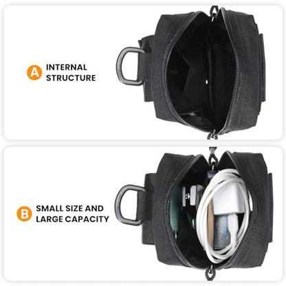EXCELLENT ELITE SPANKER Tactical MOLLE Pouch EDC Utility Pouches Gadget Organizer Phone Holder Waist Bag Tool Pouch - color: Black