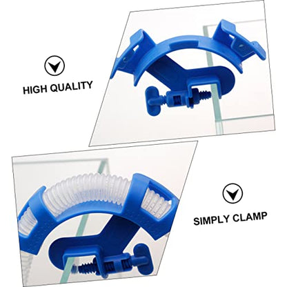 Generic Aquarium Accessories 5pcs Water Tube Clamp Hose Holder for Fish Tank Blue 18mm Glass Clamp Easy to Install