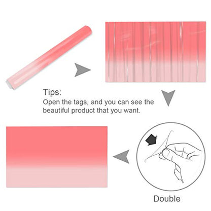 T&H Home Aquarium Décor Backgrounds - Gradient Pink and Light Pink Fish Tank Background Aquarium Sticker Wallpaper Decoration Picture PVC Adhesive Poster, 24.4" W x 12.4" H