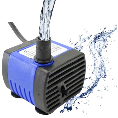 Conquerall CHA-220 240L/H 60GPH AC 110V Submersible Pump 3W Mini Ultra Quiet Water Pump 1.64ft High Lift for Fish Tanks, Small Ponds, Fountains, Water Features, Statues, Hydroponics and Pet Fountains - size: 60GPH-3W