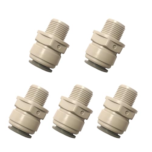 Acetal Copolymer Male 3/8" to 1/2" OD Tube Fitting,male adapter push to connect for RO water filter system,5pcs. - style: 1/2 o.d. to 3/8 male