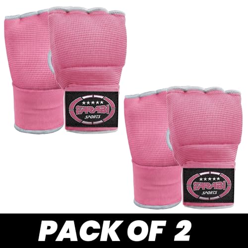 FARABI Kids Hybrid Boxing Inner Gloves Punching Boxing Gloves - color: All Pink (Pack of 2)