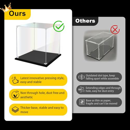KOLIPI Acrylic Display Case for Collectibles, Clear Display Box 8x8x12 in - size: 8x8x12 inches