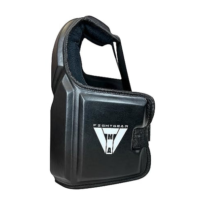 TMA Boxing Body Protector, MMA Kickboxing Muay Thai Boxing Chest Guard, Martial Arts Upper Body Ribs Protection Pad Chest Protector Heavy Hitter Boxing Body Protector Body Sparring - color: Black/Red