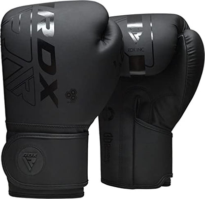 RDX Boxing Gloves, Pro Training Sparring, Maya Hide Leather, Muay Thai MMA Kickboxing, Men Women Adult, Heavy Punching Bag Focus Mitts Pads Workout, Ventilated Palm, Multi Layered, 8 10 12 14 16 18 Oz - color: BLACK, size: 16 OZ