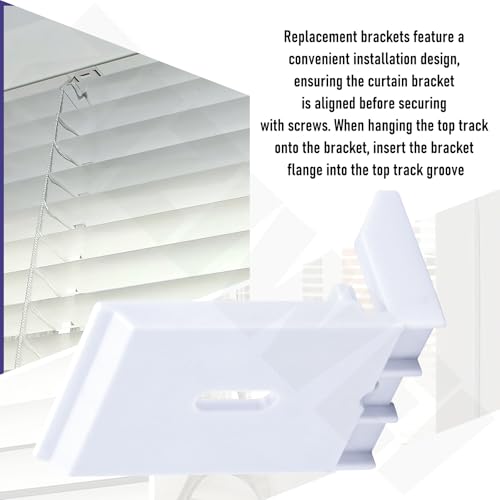 6 Pack 3/4" Blinds Shade Bracket Replacement for Hunter Douglas Duette Bracketm, Blind Mounting Brackets Fit for Honeycomb, Duette, Cellular, Applause Shades - White