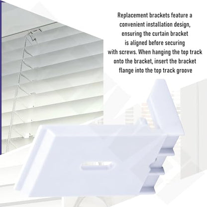 6 Pack 3/4" Blinds Shade Bracket Replacement for Hunter Douglas Duette Bracketm, Blind Mounting Brackets Fit for Honeycomb, Duette, Cellular, Applause Shades - White