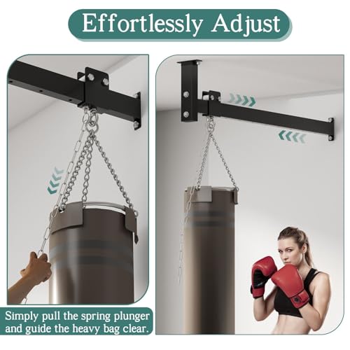 Heavy Bag Hanger w Roller Wall Ceiling Mount 42'' , up to 300 LB Capacity