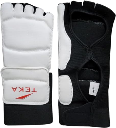 Taekwondo Foot Guard Protector Gear for Sparring MMA Training Competition Kickboxing Karate Boxing Martial Arts Kung Fu Punch Bag TEKA (Pair) (L) - size: Large