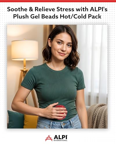 Alpi Circle Plush Gel Ice Packs, Hot or Cold Eye Mask with Beads - color: Red, size: Circle 2 Pack