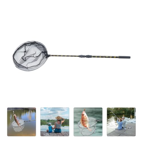 Garneck Telescopic Fishing Net 1.5m with Wear-Resist Mesh and 35cm Net Head Portable Replacement for Freshwater and Camping Use
