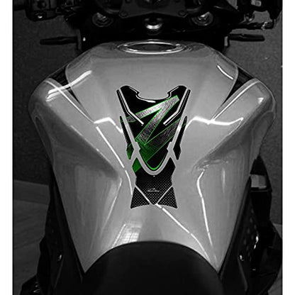 Resin Bike Motorcycle 3D Stickers Compatible with Kawasaki Z 750 and Z 1000 Green Metal. Tank Protector Protection from Bumps and Scratches. Serie Z Resin Stickers - Made in Italy