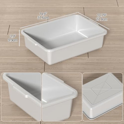 8 L Plastic Bus Tubs, Commercial Bus Tub Tote Box, Light Gray, 5 Packs - size: 8 L