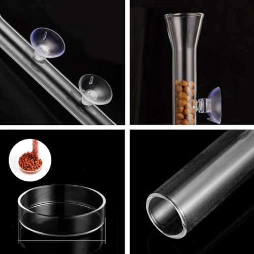 Aquarium Feeder, Transparent Feeding Tube with Suction Cup, Suitable for Fish, Shrimp, Crabs and Other Aquarium Supplies