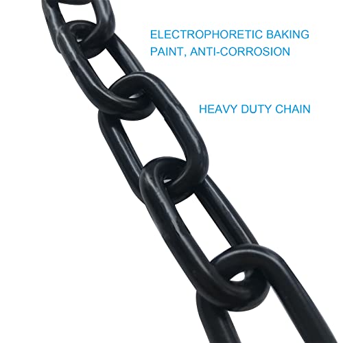 2Pcs 23 Inch Black Heavy Duty Hanging Chains with 4 Carabiners, Chair Hardware for Indoor Outdoor Playground Hanging Chair Hammock Punching Bags 800 LB Capacity (Black Metal Chain-23 Inch-2 Packs)