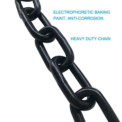 2Pcs 23 Inch Black Heavy Duty Hanging Chains with 4 Carabiners, Chair Hardware for Indoor Outdoor Playground Hanging Chair Hammock Punching Bags 800 LB Capacity (Black Metal Chain-23 Inch-2 Packs)