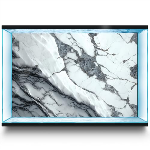 Aquarium Background Stickers - Marble Veining Self-Adhesive Fish Tank Reptile Terrarium Decor Poster (60 x 40 cm / (23.6 x 15.7 inches)) - size: 60 x 40 cm / (23.6 x 15.7 inches)