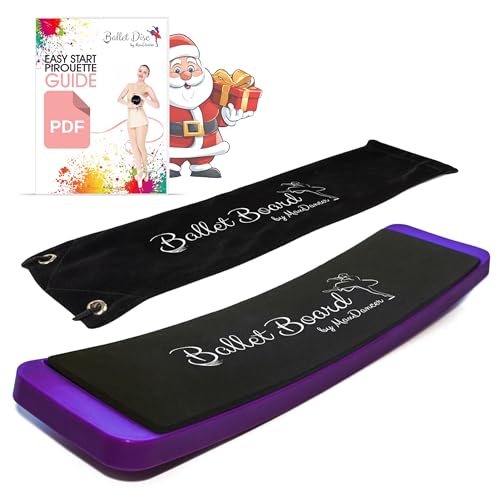 Ballet Turning Spin Board for Dance and Figure Skating. Portable Training Equipment for Dance. Make Your Turns, Pirouette and Balance Better. - color: Purple with carry bag