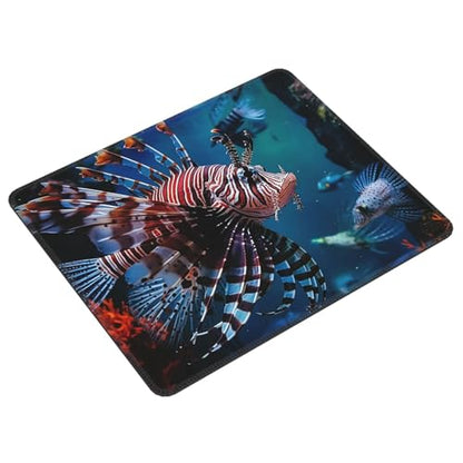 Mouse Pad Square Cute Mouse Pads for Wireless Fish in Fish Tank Mouse Mat with Non-Slip Rubber Base Washable Computer Mousepads Small Mouse pad for Home Office Gaming Working Desk Decor 8.3 x 10.3 in