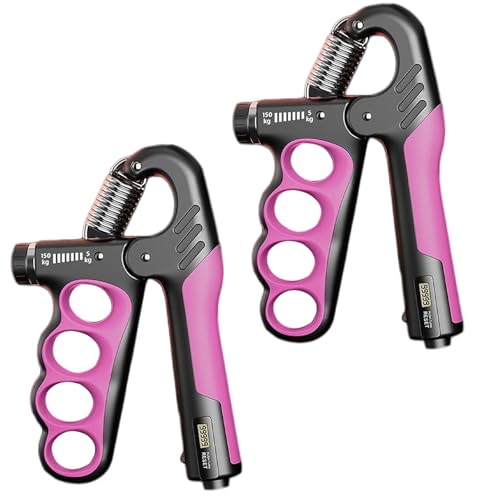 2PCS Grip Strength Trainer, 11-220LBs Adjustable Hand Gripper Strengthener with Automatic Counter, Hand Wrist Forearm Exerciser for Athletes, Musicians, Injury Recovery & Physical Therapy - color: Pink