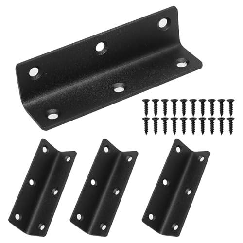 L Bracket, Heavy Duty Corner Brace, 4 Pack 4" Metal Shelf Bracket Angle Bracket for Shelves, Black Metal Braces for Wood Furniture - size: 4 Inch, style: Black 4 Pack