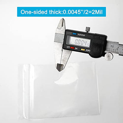 200 Pcs Small Plastic Bags, 3 x 4 inch Clear Jewelry Bags, Resealable Zipper, Transparent - size: 3" x 4"