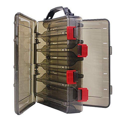 Fishing Lure Tackle Box, Fishing Tackle Storage Trays, Double Sided 10 Compartments Waterproof, Organizer Case Boxes Containers, for Vest Casting Fly Fishing