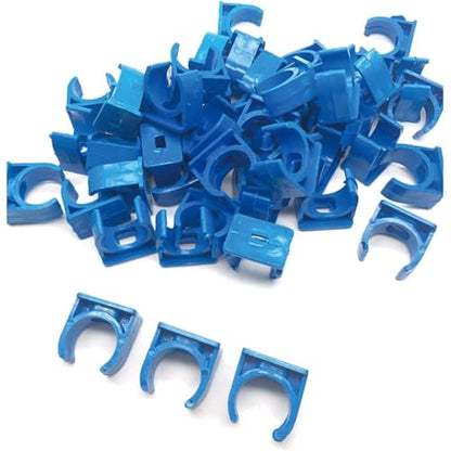 100 Pcs U-Shaped PVC Water Pipe Clamps, U-Shaped Buckles Fit for 1/4" (16mm) Pipes, TV Trays Tubing Hanger Support Pex Tubing (Blue 16mm) - size: 16mm,100Pcs(Blue)