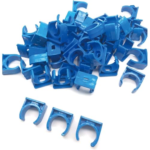 50 Pcs U-Shaped PVC Pipe Clamps Clips, Buckles Fit for 1/4" (16mm) Pipes, Supply and TV Trays Tubing Hose Hanger Support Pex Tubing (Blue 16mm) - size: 16mm,50Pcs(Blue)