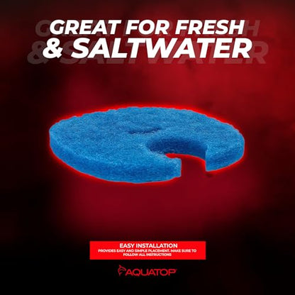 AquaTop Coarse Blue Filter Sponge with Bag & Header - Fits FZ9 Canister Filter - Traps Large Waste for Cleaner Water - Ideal for Fresh & Saltwater