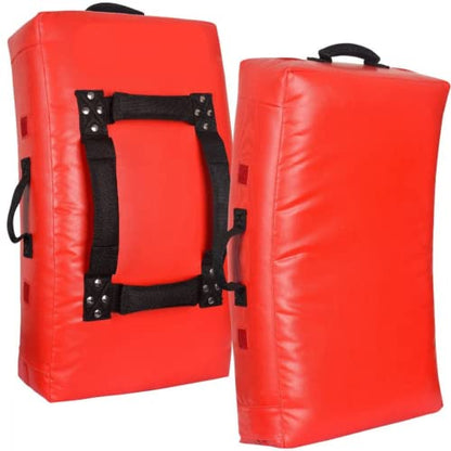 Knockout Fight Gear Kicking Shield Curved Muay Thai Strike Pad for Boxing, MMA Taekwondo Karate, Ideal for Martial Arts Suitable for Football, Basketball, Hokey, Lacrosse 28″x15″ - color: Red