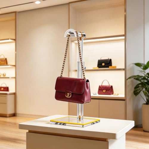 4 Pack Clear Acrylic Purse Display Stands, 14" - 24" Adjustable Height Handbag Holder, Bags Rack Stand, Tabletop Hanging Organizer for Counter Retail Store Boutique Closet Photography - size: 4-Pack, L (14"-24")