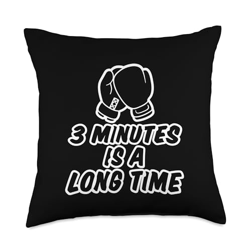 3 Minutes Is A Long Time Boxing Round Timer Training - Throw Pillow - size: 18x18