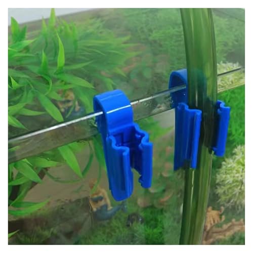 Aquarium Fish Tank Inflow Outflow Tube Holder 30pcs Aquarium Tube Holder Clip Fish Tank Water Change Hose Support ABS Plastic Glass Mount with Anti-Slip Design for Glass Fish Tanks(Blue)