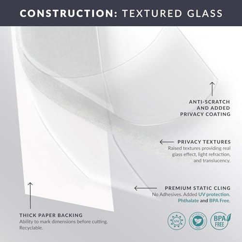 Rain Window Privacy Film by Artscape - Decorative Textured Glass Design, Static Cling, Blocks Views, Not Light, UV Protection, Non-Adhesive Water-Applied Installation, Made in USA - 36 x 72 Inch