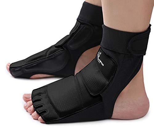 Taekwondo Training Boxing Foot Protector Gear Martial Arts Fight Muay Thai Kung Fu Tae Kwon Do Feet Protector TKD Foot Support for Men Women Kids Children (X-Small)