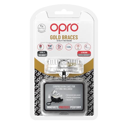 OPRO Gold Level Moldable Mouth Guard for Braces, Premium Fit (Age 10+) - color: Clear