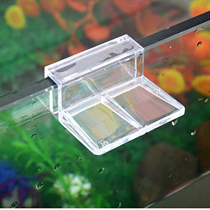 Ochine 4 PCS Aquarium Lid Clips, Transparent Aquarium Lid Clips, Clear Acrylic Fish Tank Lid Holder Aquarium Cover Support Clamps for Rimless Aquarium Glass Top, Fish Tank Cover, Aquarium Hoods