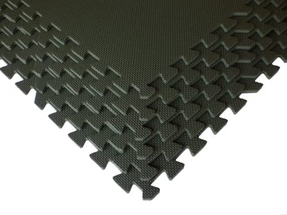 Interlocking Gym Floor Tiles 3/8 Inch – EVA Foam Puzzle Mats for MMA & Home Gym, Non‑Slip Exercise & Play Mat Set, Tatami Textured by Square Brands - size: 24SQFT