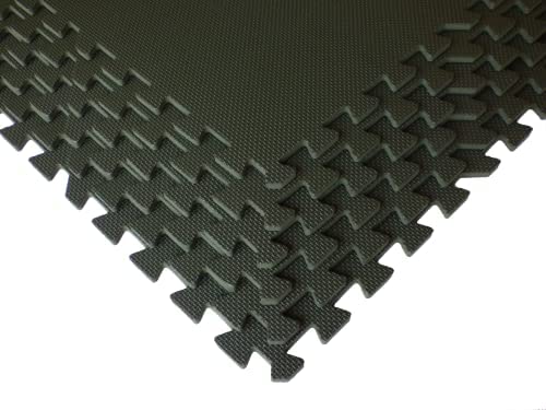 Square Brands Interlocking Gym Floor Tiles - Puzzle Foam Mats for Home Gym | MMA | 3/8 - size: 96SQFT