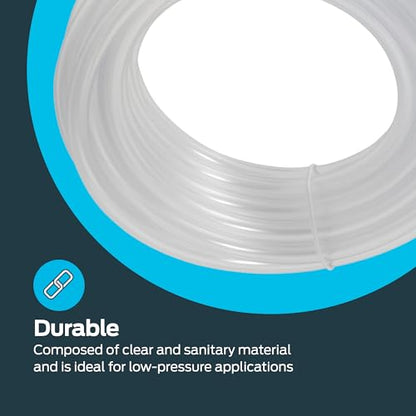 Eastman 0.17 Inch ID (1/4 Inch OD) PVC Clear Vinyl Tubing, 20 Foot Length, 98560