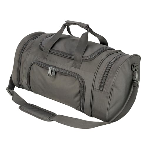Small Duffel Bag Tactical Gym Bag Shoes Compartment Outdoor Grey - color: Grey