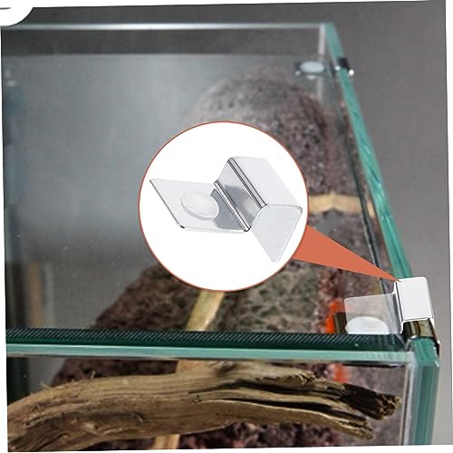 Ipetboom 3sets Stainless Steel Aquarium Clips 10mm Easy Install Tank Mounting Clip for Glass Cover 4pcs*3