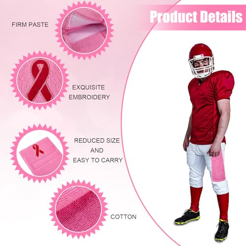 Youth Pink Football Towel Breast Cancer Awareness Football Accessories - color: New Pink-3 Pack