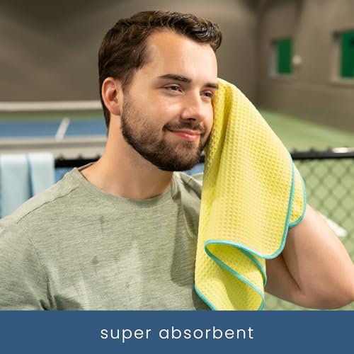 S&T INC. Microfiber Gym Towels, 3 Pack, 16" x 27", Honeycomb Pastels | Absorbent and Lightweight, Quick-Dry, Compact for Gym Bag, Yoga and Travel, Machine Washable - color: Honeycomb Pastels