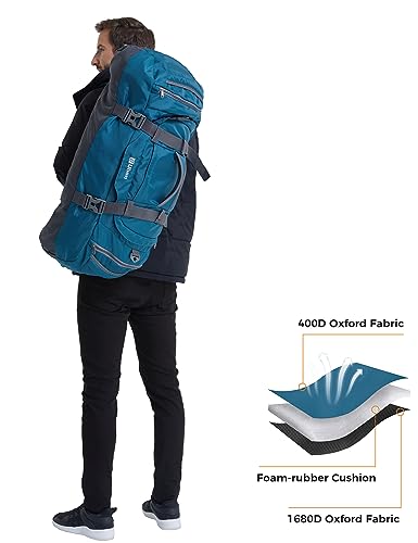Ubon Convertible Duffel Backpack Weekender Gym Bag with Shoe Compartment - color: Dark Teal, size: 55L