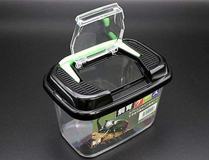 Critter Keeper with Handle, Easy to Observe, Terrarium for Bugs, Fish, Lizards, Crawfish, Frogs, or Snakes, Insect cage, Made in Japan (2pcs)