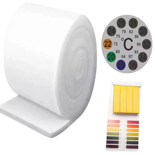 Aquarium Filter Media, Newly Premium Filter Pads for Aquarium, 39.3x11.8inch,Aquarium Filter Floss for Fishtank Sponge Pad Foam Filter Accessories for Pond ＋Free PH Test Strips and AQ Thermometer - size: 39.3x11.8inch
